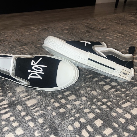 Dior Other - Dior Men's Black and White Slip-On Sneakers